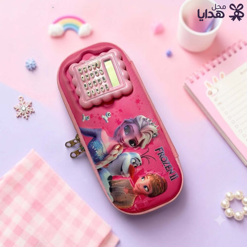 1 PC Random - 3D pencil Case with Built in Calculator - Frozen