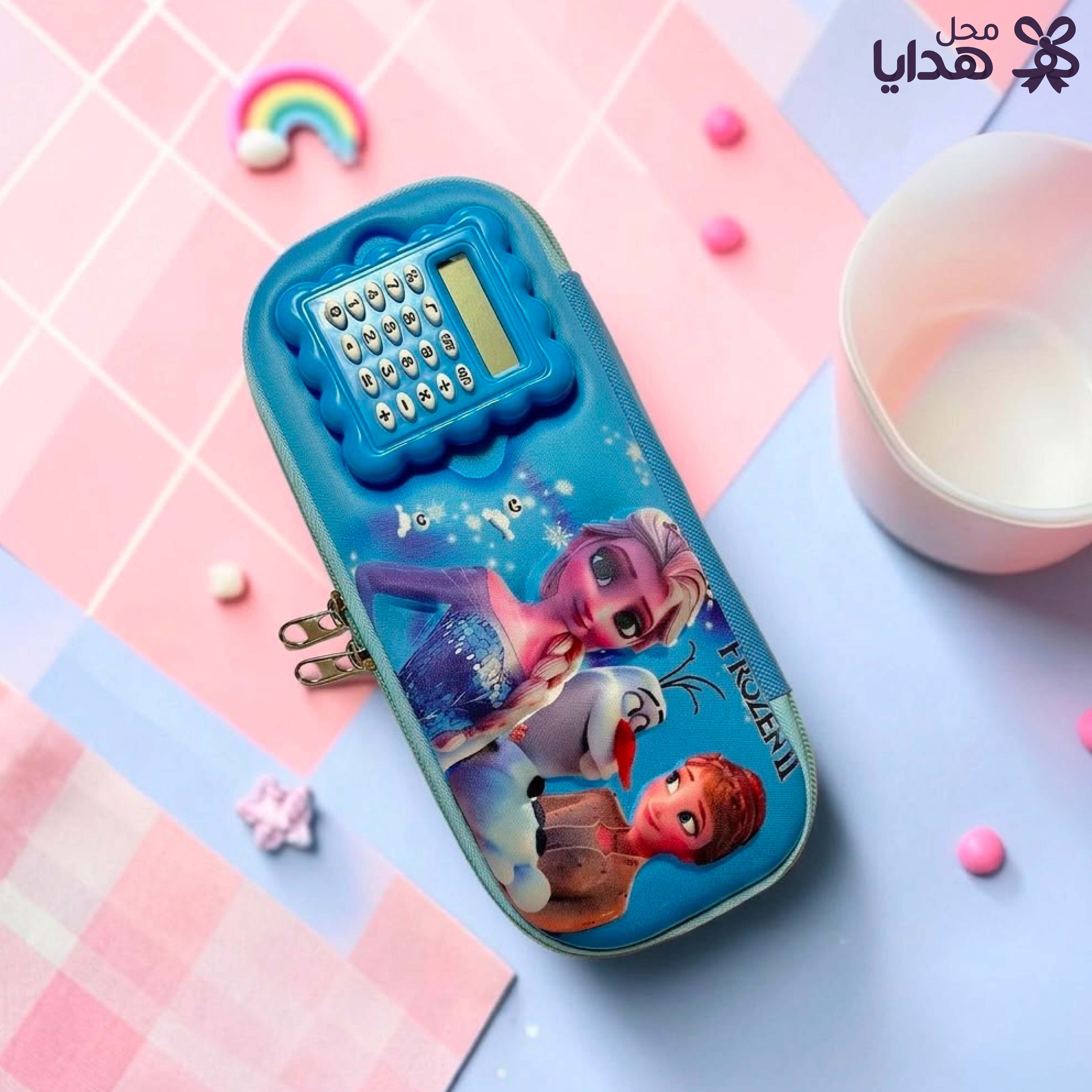 1 PC Random - 3D pencil Case with Built in Calculator - Frozen