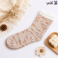Floral Pattern Socks-Brown